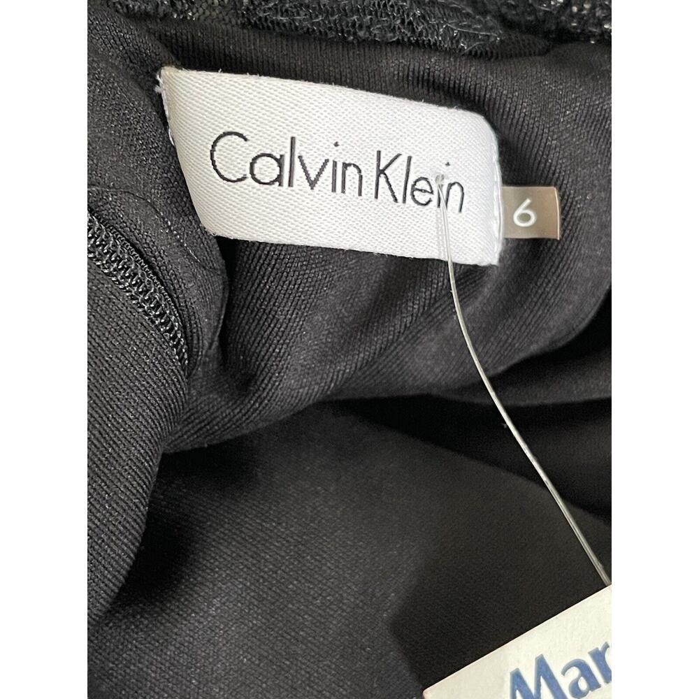 NWOT CALVIN KLEIN 6 Leopard Black Silver Sheath Sequin Dress VNeck NEW #7126 - Picture 12 of 13